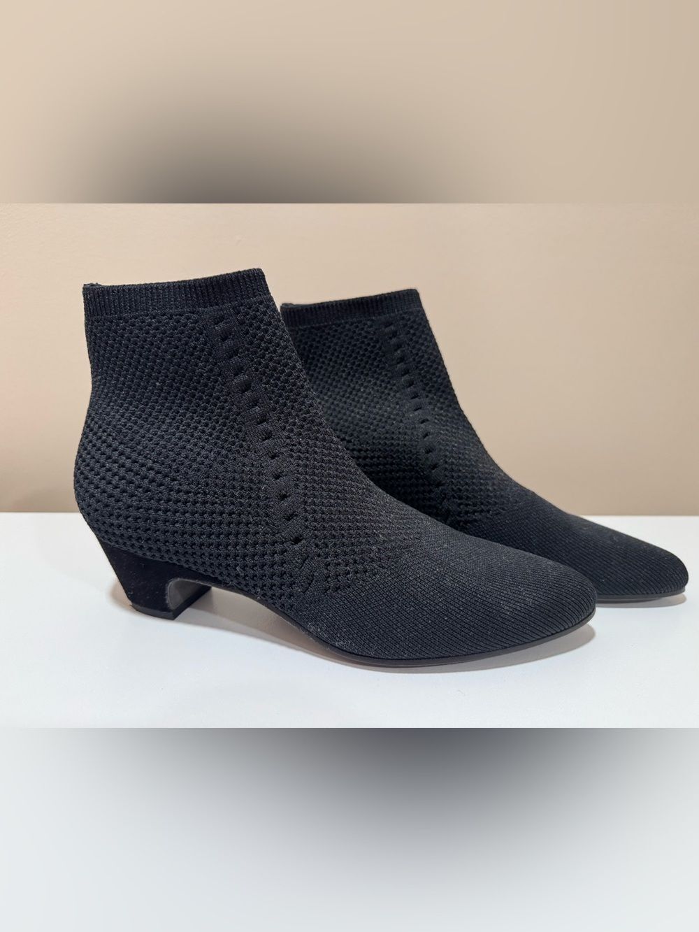 Eileen Fisher 6.5 Knit Ankle Booties in Black - Women's Sock Boots
